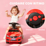 Macchinina per Bambini Cavalcabile con Volante, Fari e Musiche, Età 18-36 Mesi, Rosso - immagine 9
