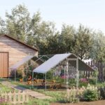 Pollaio da Giardino con Telaio Zincato, Copertura Impermeabile e Rete Esagonale, 3x8x2m, Argento - immagine 2