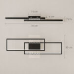 Lampada LED a Soffitto Dimmerabile 30-60K con Telecomando e Interruttore, 70x30 cm, Nero - immagine 3