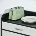 Mobiletto da Cucina Moderno in MDF con 2 Armadietti, 1 Cassetto e Ripiani Regolabili, 90x40x90 cm - immagine 8