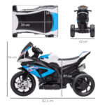 Moto per Bambini 18-60 Mesi Modello BMW HP4 con Fari, Musica e Pedali, in PP e Metallo, 82,5x42x54 cm, Blu - immagine 3