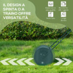 Rullo per Prato da 63L di Capacità con Lama Raschiante, in Metallo, 123x58x40 cm, Verde Scuro - immagine 6
