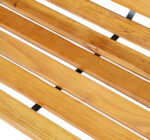 Panca in Legno 2 Posti, Panchina da Esterno, Giardino, Balcone o Terrazzo 122x60x83cm, Nero e Color legno - immagine 8