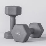 Set 2 Manubri Esagonali da 2x10 kg in Metallo e Plastica con Impugnatura Antiscivolo, 26x12x12 cm, Grigio - immagine 8