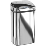 Bidone per Rifiuti da 30L con Sensore per Apertura e Chiusura Automatica, 33x25x57,5 cm, Argento