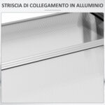 Pensilina da Esterno per Finestre e Porte in Policarbonato e Alluminio, 2x96x27cm, Trasparente - immagine 7