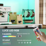 Credenza Cucina con Prese Elettriche, Luce LED, Portabottiglie e Ante Scorrevoli, 1x38x180 cm, Bianco - immagine 6