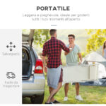 Set 2 Sedie Poltrona Sdraio da Esterni Pieghevoli e Reclinabili in Alluminio, 1x60x85 cm, Beige - immagine 4