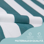 Tenda da Sole da Esterno 2x1,5m a Rullo con Manovella, Altezza e Angolazione Regolabile, Bianco e Verde - immagine 5