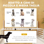 Cancellino per Cani Taglia Media e Piccola Estensibile Autoportante in Legno, 102-183x57x70 cm, Bianco - immagine 7