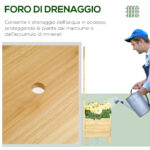 Fioriera da Esterno in Legno di Abete con Grigliato e Fori di Drenaggio, 90x43x150 cm - immagine 5