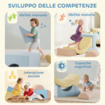 Set 5 Costruzioni Morbide per Bambini 1,5-8 Anni, in Tessuto Effetto Velluto e Spugna, Multicolore - immagine 5