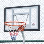 Canestro Basket per Adulti con Tabellone in PVC Regolabile 210-260cm Ruote Integrate Bianco - immagine 8