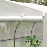 Serra a Tunnel per Giardino con 6 Finestre e Porta a Rullo, in Acciaio e PE, 3,5x3x2 m, Bianco - immagine 8