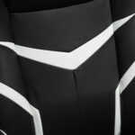 Poltrona da Gaming da Ufficio Ergonomica, Altezza Regolabile, Base Fissa, Braccioli Pieghevoli Nero e Bianco - immagine 7