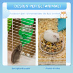 Gabbia per Criceti a 3 Livelli con Tunnel, Casetta e Ruota per Criceti, 59x36x47cm, Blu e Bianco - immagine 5
