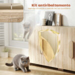 Credenza Cucina con 2 Armadietti, Ante Soft-Close e Ripiani Regolabili, 157x39x82 cm, Legno Naturale - immagine 8