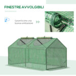 Serra da Giardino con Copertura in PE, Picchetti e Bordi Estesi, 120x60x60cm, Verde - immagine 5