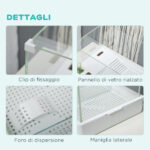 Vasca per Tartarughe con Filtro a 3 Livelli e Pannelli in Vetro e ABS, 51x31x25,5 cm, Bianco - immagine 6
