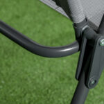 Set da Giardino 3 Pezzi con 2 Sedie 53,5x64x93 cm e Tavolino da Caffè Ø45x50 cm, in Metallo, Grigio Chiaro - immagine 8