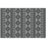 Tappeto Moderno per Esterni Nero e Grigio in PP con Design Reversibile e Pieghevole, 182x274 cm - immagine 7