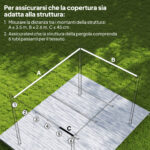 Copertura per Gazebo Pergola 4x3 m in Poliestere Traspirante Caffè con 10 Fori di Drenaggio - immagine 4