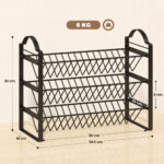 Portaspezie da Cucina a 3 Livelli, Organizer Salvaspazio con Ripiani Inclinati in Metallo, Nero - immagine 3