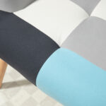 Poltroncina da Camera in Velluto Trapuntato e Gambe in Legno, 66x76x98cm, Multicolore - immagine 7