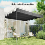 Telo Pergola per Esterni Anti UV in Poliestere Grigio Scuro con 8 Fori di Drenaggio, 392x350 cm - immagine 7