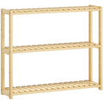 Scaffale per il Bagno a 3 Ripiani Regolabili in 5 Posizioni, in Bambù, 60x15x50 cm, color Legno