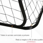 Porta da Calcio per Bambini e Adulti con Rete in PE, in Metallo e Oxford, Bianco e Nero, 240x88x171,5cm - immagine 5