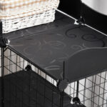 Recinto per Animali Domestici Modulabile e Multilivello con Rampa e 2 Porte in Acciaio e PP, 105x70x116 cm, Nero - immagine 8