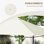 Tetto di Ricambio 4x3 m per Gazebo Anti UV in Poliestere con Presa d'Aria, Bianco Crema - immagine 7