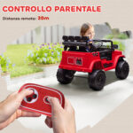 Fuoristrada per Bambini con Fanali, Clacson, Cintura e Telecomando, in PP e Metallo, 99x66x68,5 cm, Rosso - immagine 5