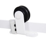 Kit per Porta Scorrevole con Binario 183cm, Rotelle e Minuteria Inclusa, Bianco - immagine 6