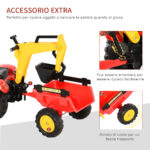 Ruspa Giocattolo a Pedali Escavatore per Bambini con Pale e Volante - immagine 7