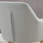 Set 2 Sedie per Sala da Pranzo Imbottite in Velluto con Braccioli e Gambe in Legno, Grigio - immagine 7