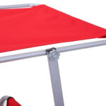 Sdraio da Giardino Pieghevole con Tettuccio Regolabile e Schienale Reclinabile a 4 Livelli, Rosso - immagine 8