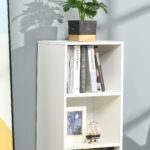 Scaffale Libreria con 3 Ripiani e 1 Armadietto in Legno, 40x30x129,5cm - Bianco - immagine 8