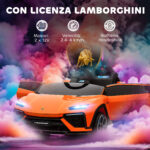 Macchina Elettrica per Bambini con Clacson e Telecomando, Auto con MP3 e USB/AUX, luci LED, Licenza Lamborghini, Arancione | Aosom Italy - immagine 4