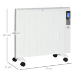 Stufetta Elettrica da 1000/2000W con Timer e Impostazioni di Calore per Stanze max 15 m², 75x31x66,5 cm, Bianco - immagine 3