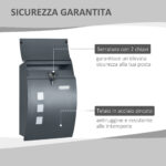 Cassetta Postale Ricurva in Acciaio con 3 Fessure e 2 Chiavi di Sicurezza 45x10x32 cm, Grigio - immagine 4