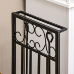 Portalegna Rialzato per Camino in Acciaio Antiruggine, Porta Legna da Interni ed Esterni, 4 Attrezzi Inclusi, 75x30x60cm - immagine 8