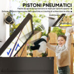 Panca Baule Contenitore da Giardino con Chiave, Cassapanca Moderna in Acciaio, Grigio, 120x62x62cm - immagine 5