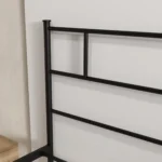 Struttura Letto Matrimoniale in Acciaio 160x2cm con Doghe, Testiera e Pediera - Nero - immagine 7