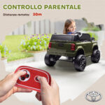 Auto Elettrica per Bambini TOYOTA Land Cruiser 12V con Telecomando, Età 3-8 Anni, Verde - immagine 5