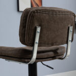 Set 2 Sgabelli Bar Moderni e Girevoli con Schienale e Poggiapiedi, Sgabelli da Cucina con Altezza Regolabile, Rivestimento Pelle PU e Imbottitura, 41,5x45x85-107cm - immagine 9