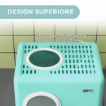 Lettiera per Gatti con Coperchio e Paletta, Doppio Ingresso e Vassoio Estraibile, 52x41x38,5 cm, Verde - immagine 6