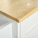 Carrello da Cucina Multiuso in Legno con 2 Cassetti, 3 Antine e 4 Ruote 121x46x91cm - Bianco - immagine 8