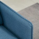 Divano 2 Posti in Tessuto con Cuscini Imbottiti e Gambe in Acciaio 139x68x80cm, Blu Scuro - immagine 8